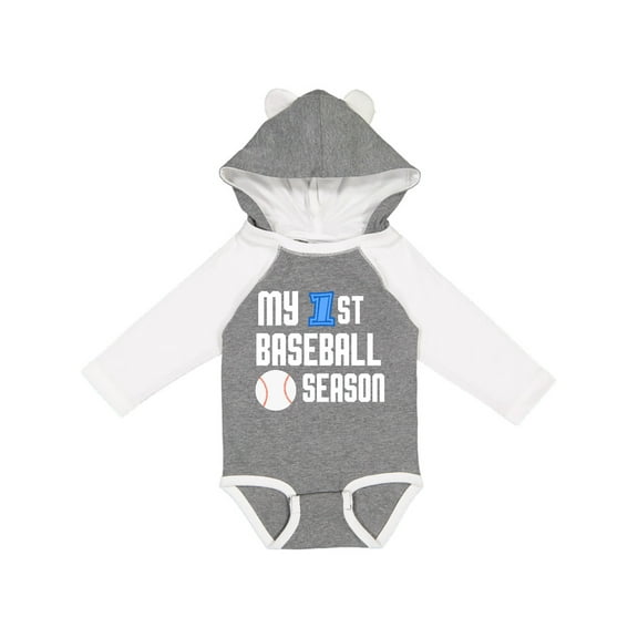 Inktastic my 1st baseball season Boys Long Sleeve Baby Bodysuit