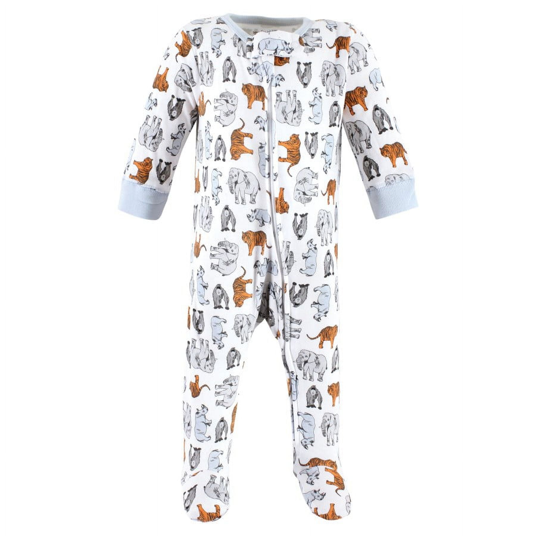 Touched by Nature Infant Boy Organic Cotton Sleep and Play, Boy Endangered Safari, Preemie