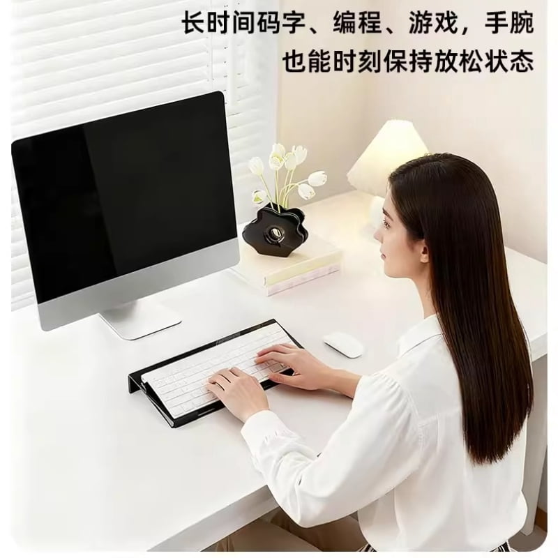 Acrylic Keyboard Stand, Adjustable Ergonomic Keyboard Riser with Wrist Rest, Desktop Tilted Platform Stand for Mechanical Keyboard, Dust Cover & Storage Rack