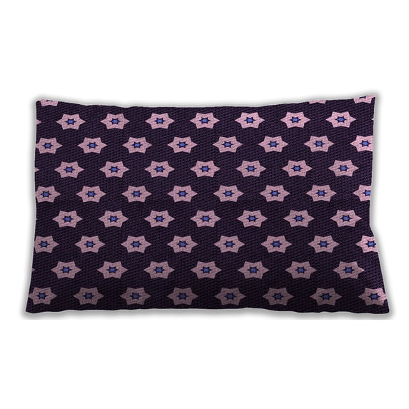 Ahgly Company Patterned Outdoor Rectangular Orchid Purple Lumbar Throw Pillow, 13 inch by 19 inch