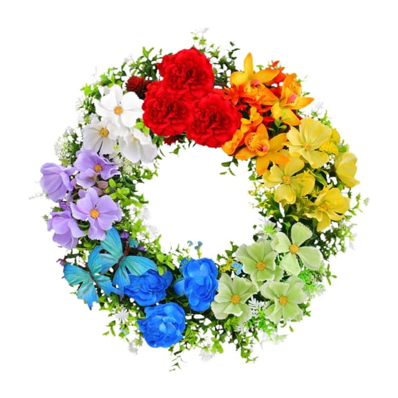 S SERENABLE Artificial Front Door Wreath Centerpieces Photo Prop Home Decoration Hanging Ornament for Office Party Wall Wedding Farmhouse