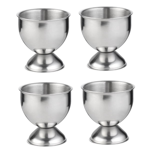 4x Hueveras Desayuno Bandeja para huevos cocidos Decoración del hogar Manualidades Utensilios de cocina Vajilla Plata