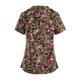thumbnail image 2 of Ropa protectora con estampado de cuello en V y manga corta para mujer, color marrón/2XL, 2 of 3