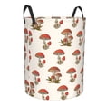 thumbnail image 2 of PAYOHTO Foldable Laundry Room Hamper Bucket Waterproof Bathroom Basket for College Student Living Room Storage Pillows Blankets Red Mushroom Beige, 2 of 8
