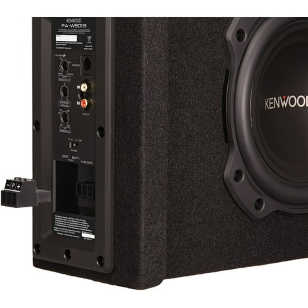 Kenwood - 8" Single-Voice-Coil Loaded Subwoofer Enclosure with Integrated Amp - Black