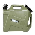 thumbnail image 2 of Contenedor de agua, jarra de almacenamiento de agua con grifo, portátil, sin fugas, con cepillo, portador de agua, cubo de agua para acampar al aire 12L 2 Asas Verde, 2 of 8