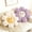 White and Purple, variant on HonorHut 2 Pack Flower Plush Pillow 17.7" Cute Smile Face Padded Mat Sunflower Shaped Seat Cushion Home Decor Bedroom Living Room Chair White and Yellow