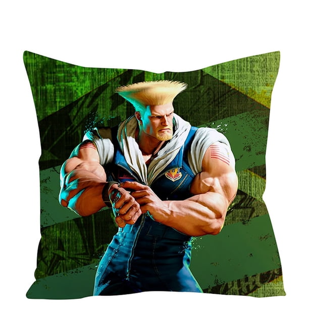 Funda de cojín decorativa Streets Fighters Anime, 45 x 45 cm