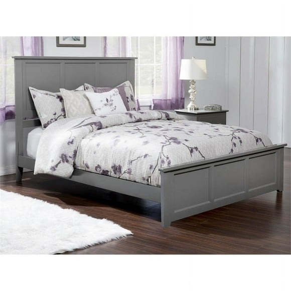 Madison King Low Profile Platform Bed with Matching Footboard in Grey