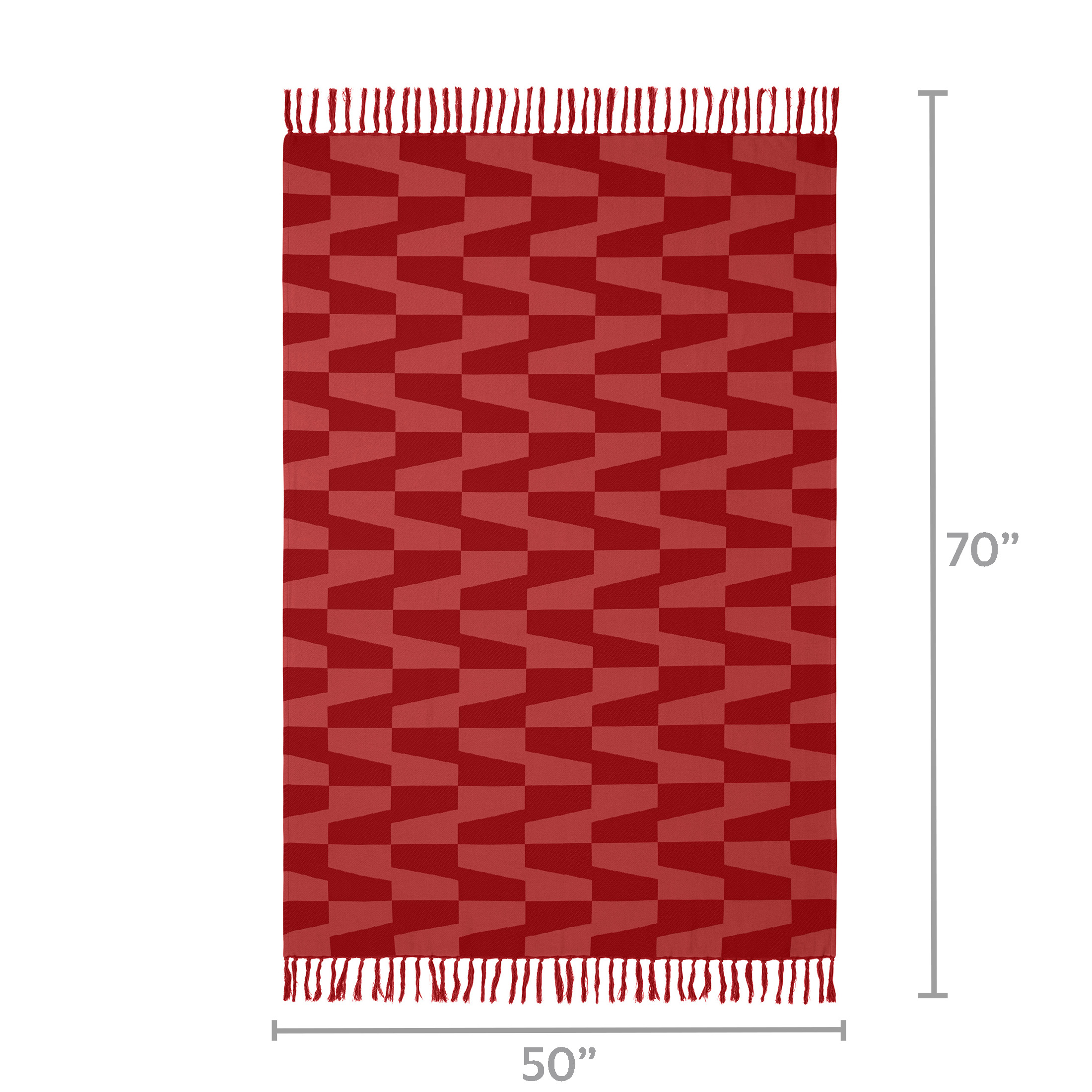 Temi Coker for Walmart Jacquard Throw, 50" x 70", Red