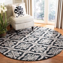 Safavieh Easy Care Kodney Trellis Area Rug, Black, 8' x 8' Round