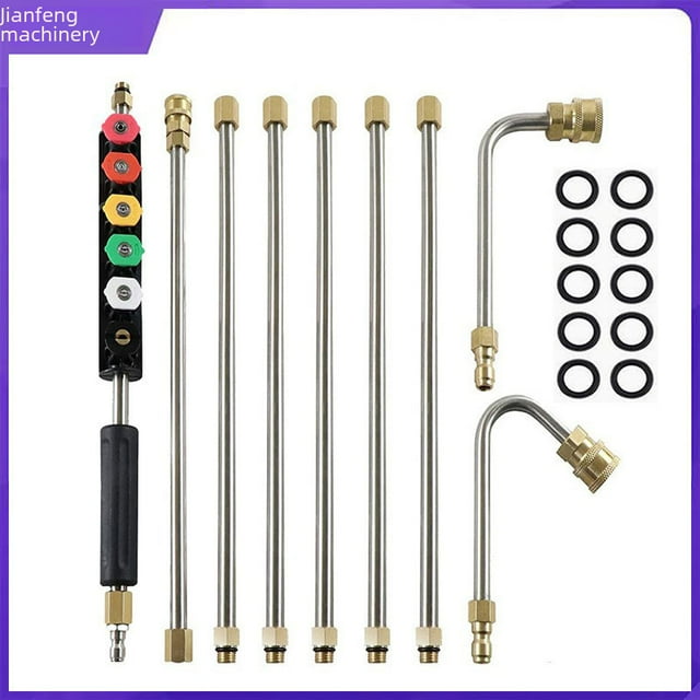 9-Piece Stainless Steel Pressure Washer Extension Wand Kit with 1/4 Inch Quick Connect, 4000 PSI Max, Lightweight Design (<2.5kg), Durable Stainless Steel & Engineering Plastic Construction for