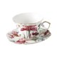 thumbnail image 3 of Taza de café de cerámica con plato. Fácil de limpiar. Diseño floral. Estilo británico. A, 3 of 9