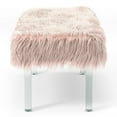 thumbnail image 3 of Furniture of America Raven II Contemporary Fabric Upholstered Bench in Pink, 3 of 6
