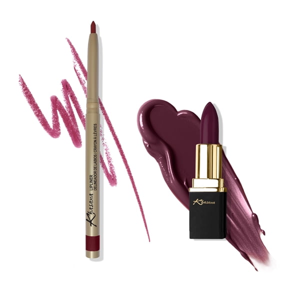 Khasana Lipstick & Automatic Lip Liner Set, Matte, Soft and Smooth Lip Color Kit, Vitamin E & C Infused for Nourishment, Hydration & Protection, Long Lasting, Color Matched Gift Set