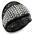 thumbnail image 1 of Women IP Black Stainless Steel Ring with Top Grade Crystal in Multi Color - Size 9, 1 of 1