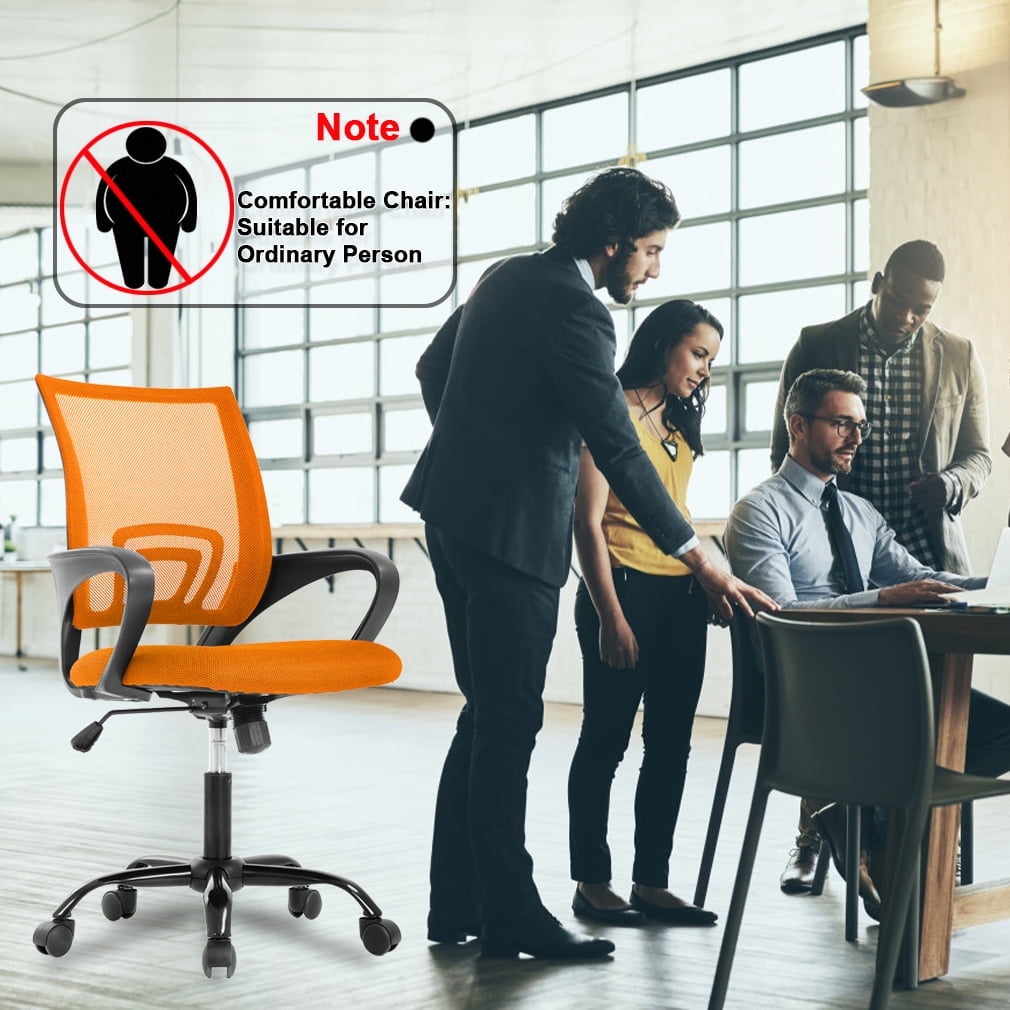 BestOffice Ergonomic Mesh Office Chair, Lumbar Support, Adjustable Height with Armrests for Adults, Teens, 2 Pack(Orange)