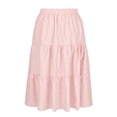 thumbnail image 6 of Roncen Women's Boho Maxi Skirt Summer Flowy Long Tiered A-Line Elastic High Waist Pleated Beach Skirt, 6 of 8
