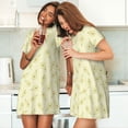 thumbnail image 4 of Fotbe Green Pears Bata de Dormir para Mujer con Estampado, Camisón de Algodón de Manga Corta, Ropa de Dormir Casual, 4 of 6