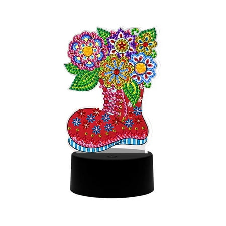 

Younar Christmas Night Light Rhinestone Painting Touch Dimming Lamp