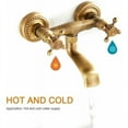 thumbnail image 4 of Antique Hot And Cold Water Tap, Copper Finish Two Handles Wall Mounted Kitchen Faucet, Corrosion & Rust Resistant, 4 of 5