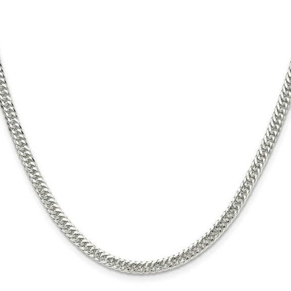Diamond2Deal 925 Sterling Silver Polished 3.9mm Double Diamond-Cut Curb Chain Necklace for Men 16"