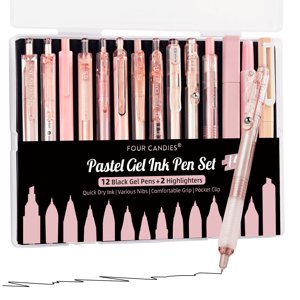Four Candies 14-Piece Pastel Gel Pen Set, Fine Point