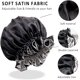 thumbnail image 3 of Gorro de satén para dormir, gorro para el pelo para mujer, diadema grande para dormir, gorro de satén ajustable de doble cara para cabello natural rizado (negro) JAMW Sencillez, 3 of 5