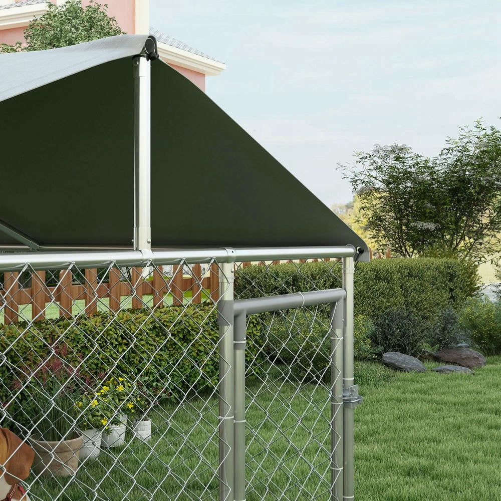 Barara King Dog House,Pet House,Dog Kennel Outdoor for Small Medium Dogs with Waterproof Roof, Silver