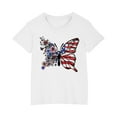 thumbnail image 3 of Jinhomg Boys Girls Graphic T Shirts Casual Short Sleeve America Flag Tees Lightweight Comfy Cotton Crew Neck Tops 4th of July Patriotic Outfit White 5 Years, 3 of 9