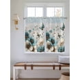 thumbnail image 2 of Teal Tulip Butterfly Bathroom Window Curtain, Beige Turquoise Floral Farmhouse Blue Light Filtering Coffee Kitchen Curtains, Bedroom Living Room Curtains 2 Panel 84"x54", 2 of 6