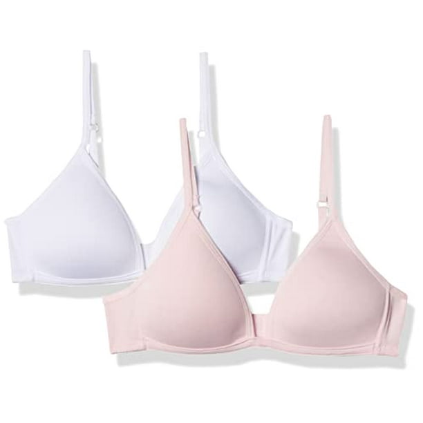 Maidenform Girls Molded Wirefree Comfort Bra, 2 Pack, Pearl White, 36A 