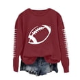 thumbnail image 2 of Football Mom Sweatshirts for Women Game Day Long Sleeve Crew Neck Sunday Funday Fall Fashion Must Haves Football Mom Shirt Loose Fit Rugby Shirt Football Print Sports Sports Mom Must Have Hiking Wine, 2 of 6