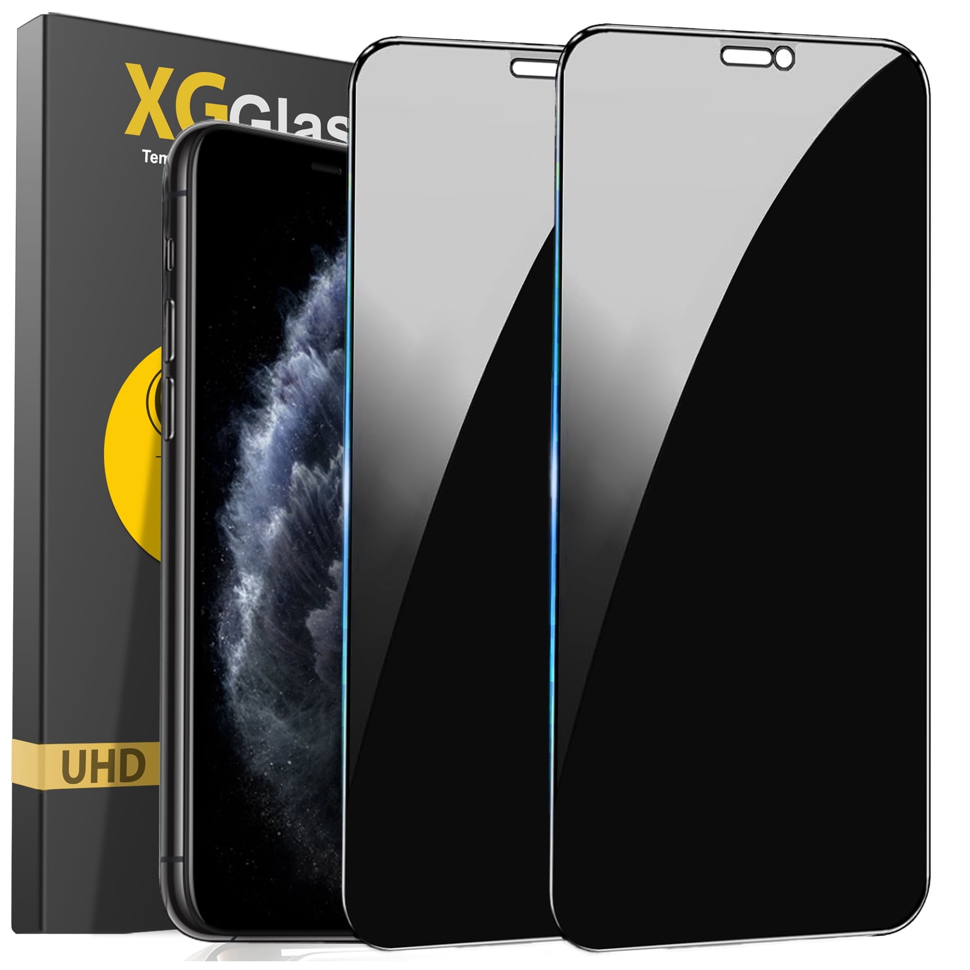 NevEND For iPhone 11 Pro Max / iPhone Xs Max Privacy Screen Protector, 2-Pack Shatterproof Tempered Glass Film 6.5"
