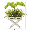 thumbnail image 2 of Nearly Natural 26in. Phalaenopsis Orchid, Fern and Succulent Artificial Arrangement in Drawer Planter, Green, 2 of 2