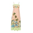 thumbnail image 6 of PuLe Summer Dress Women Boho Graffiti Cami Long Dress Graphic Spaghetti Strap Flowy Swing Maxi Dress Square Neck Print A Line Sundress, 6 of 7