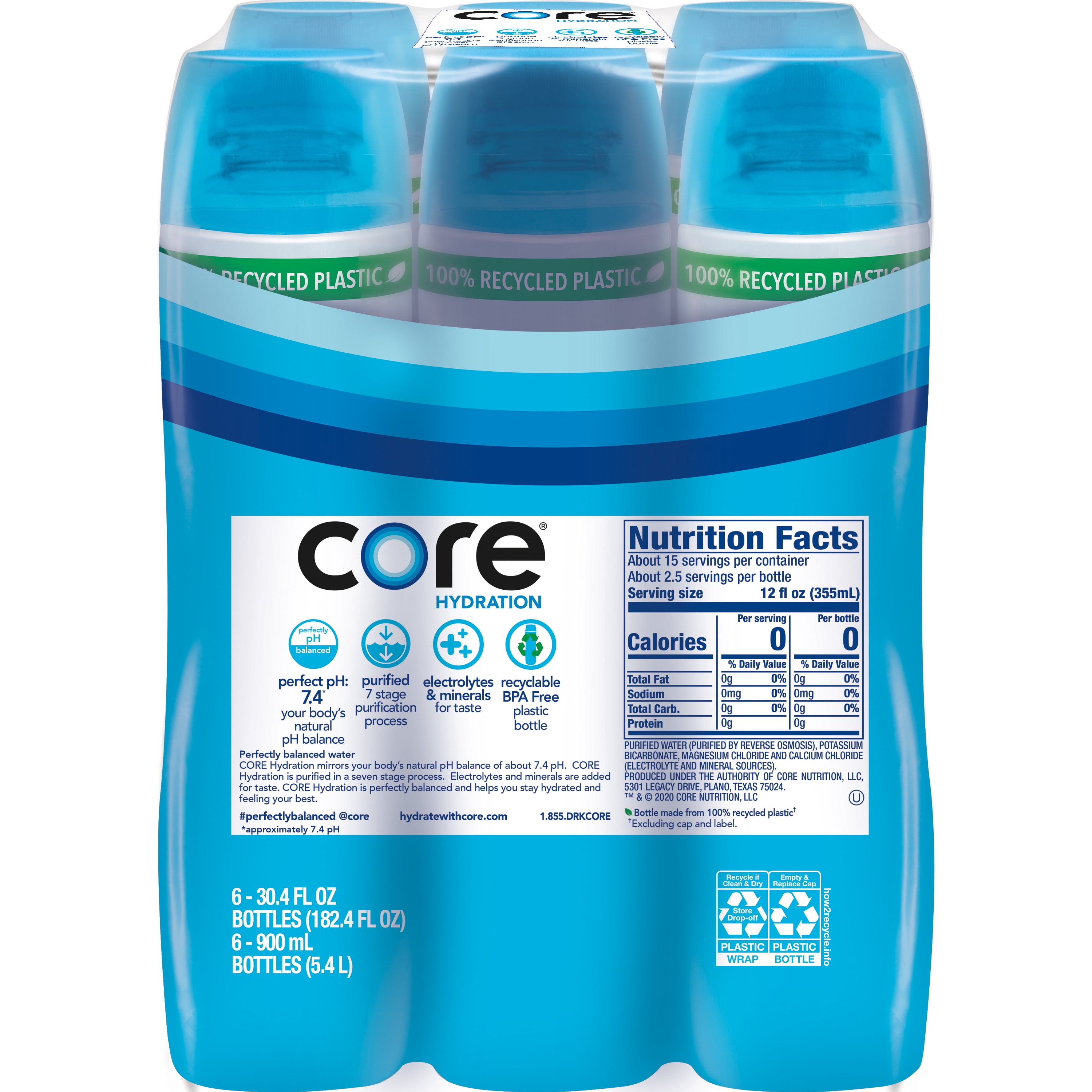 Buy CORE Hydration Nutrient Enhanced Water 30.4 fl oz bottles, 6 pack