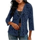 thumbnail image 3 of TaTaai Womens Lightweight Open Front Blouse Long Sleeve Loose Fit Summer Cardigan Mesh Cover Up Casual Beachwear Gift, 3 of 8