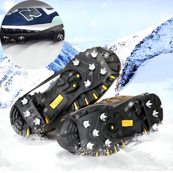 TELOLY Non-slip Snow Cleats Shoes Boots Cover Step Ice Spikes Grips Crampons for Hiking