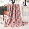 thumbnail image 3 of Pink Cow Strawberry Hat Pattern Blanket,Comfortable Soft Flannel Throw Blanket,All Season,Warm Lightweight Blankets for Sofa Bed Couch Living Room Chair,50"x60", 3 of 4