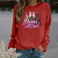 thumbnail image 2 of Lopecy-Sta Women's Christmas Tree Merry Christmas Pink Print Crew Neck Sweatshirt, Polyester Drop Shoulder Long Sleeve Casual Pullover Red M, 2 of 3