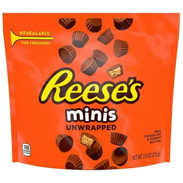 Reese's Minis Cups Candy, Unwrapped Milk Chocolate Peanut Butter7.6oz Pack of 2