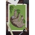 thumbnail image 2 of Three Toed Sloth, Letterpress (12x18 Wall Art Poster, Room Decor), 2 of 3