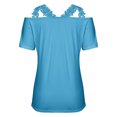 thumbnail image 5 of Oalirro Womens Sexy Cold Shoulder Tops, Casual Off Shoulder Short Sleeve Open Shoulder Shirts Under 10, 5 of 6