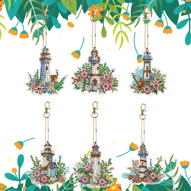 Llavero con pintura de diamantes de imitación, colgante con ala de Ángel, forma especial de doble cara, 6 uds.