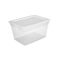thumbnail image 1 of Sterilite 55 L Storage Box, Clear Plastic Storage Bin with Snap-on Lid, White, 1 of 6