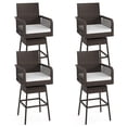 thumbnail image 1 of Topbuy 4PCS Outdoor 360�� Swivel Bar Stool Rattan Bar Height Chair with Removable Cushion, 1 of 10