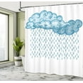thumbnail image 5 of Ambesonne Blue Shower Curtain, Rain Cloud Sketch Fall, 69"Wx84"L, Blue, 5 of 5
