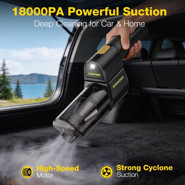 AVAPOW Handheld Cordless Vacuum, 18000PA Suction, 7200mAh Battery