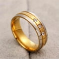 thumbnail image 5 of 18K Gold Plated Couple Rings Men/Women's 316L Stainless Steel CZ Engagement Band, 5 of 5